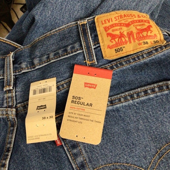 NWT Levi jeans 505 38 30 regular men blue - Picture 8 of 10